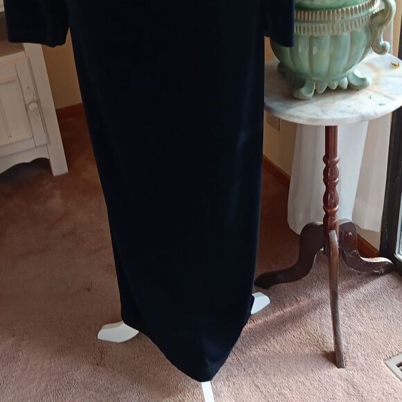 Charter Club Velvet Embroidered Evening  Dress. Velvet. Maxi. Black Tie - Picture 3 of 13